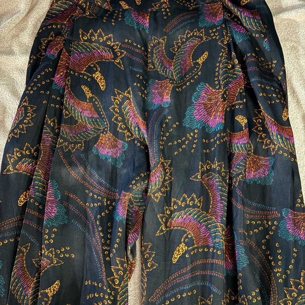 FARM Rio Black and Gold Wide Leg Pants